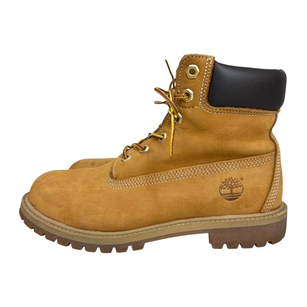 Timberland‎ 6-Inch Premium Waterproof Boots Junior 6.5 Wheat Leather Classic Lug